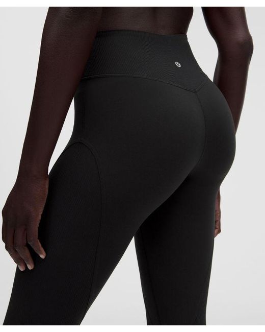lululemon athletica Black Nulu And Mesh No Line High-Rise Studio Tight 25"
