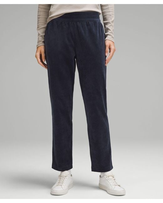 lululemon athletica Scuba Mid-rise Straight-leg Pants 7/8 Length Velvet  Cord in Blue