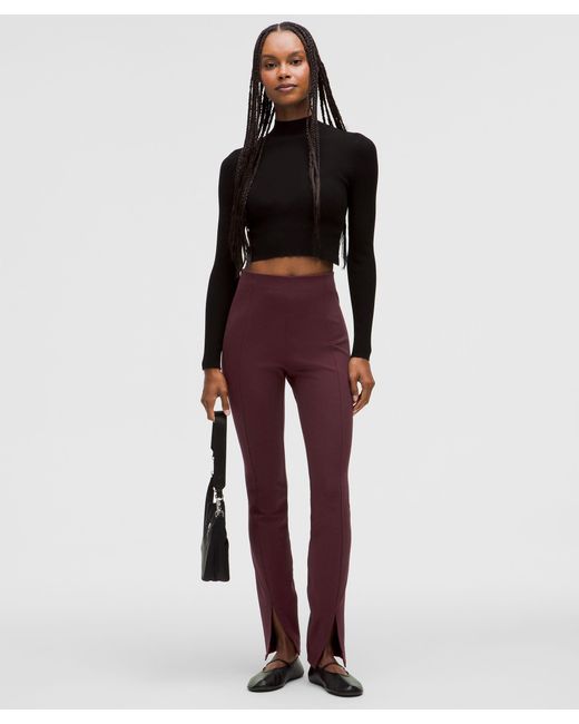 lululemon athletica Red – Stretch Knit High-Rise Pull-On Pants Regular – Color Burgundy/ –