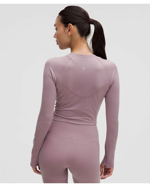 lululemon athletica Purple Swiftly Tech Cropped Long-Sleeve Shirt 2