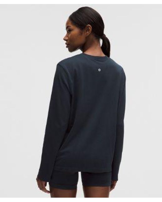lululemon athletica Blue – Swiftly Relaxed Long-Sleeve Shirt Hip Length Fit – – Size 14