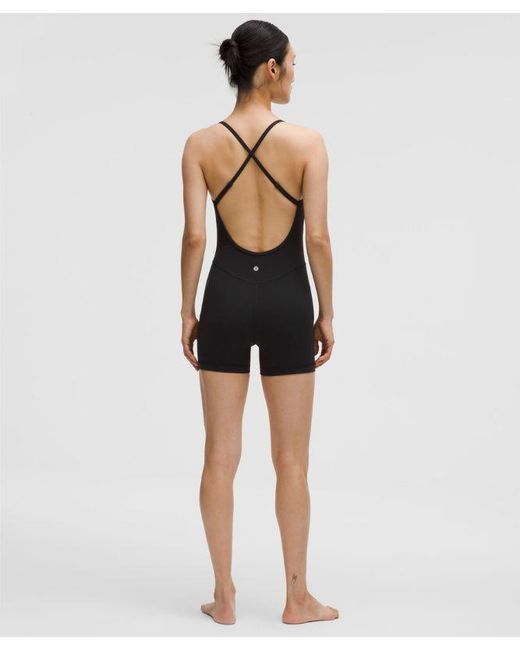 lululemon athletica Black – Align Cross-Back Bodysuit – 4" – – Size 14