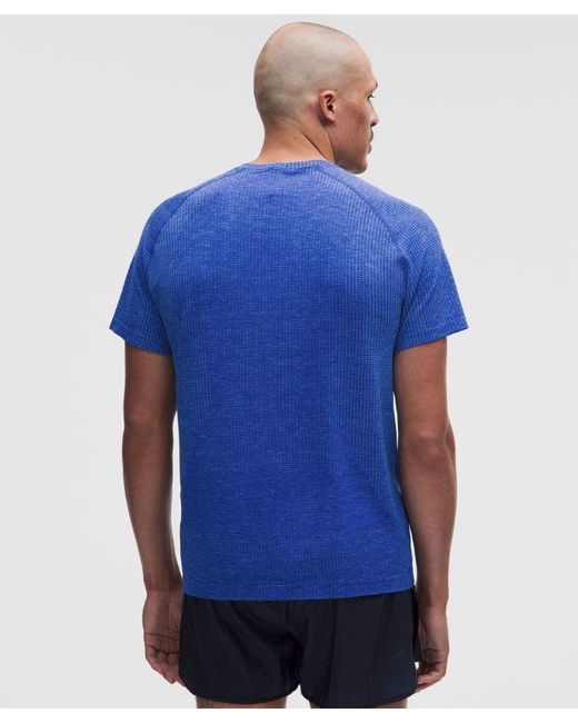 lululemon athletica Blue Metal Vent Tech Short-Sleeve Shirt for men