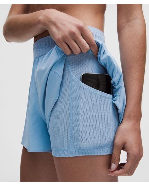 lululemon athletica Blue – Side-Pleat Tennis Shorts – 2.5" – – Size Large