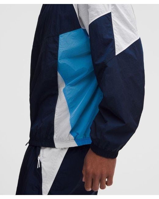 lululemon athletica Blue – Nylon Oversized Track Jacket – – Size Large for men