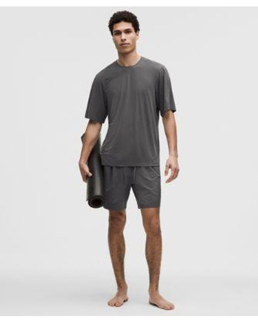 lululemon athletica Gray Brushed Yoga Crewneck T-Shirt for men