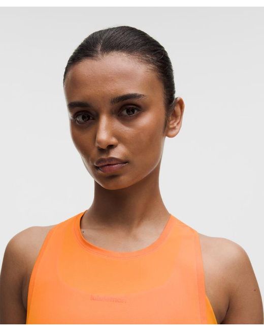 lululemon athletica Orange – Fast And Free Singlet – – Size Medium