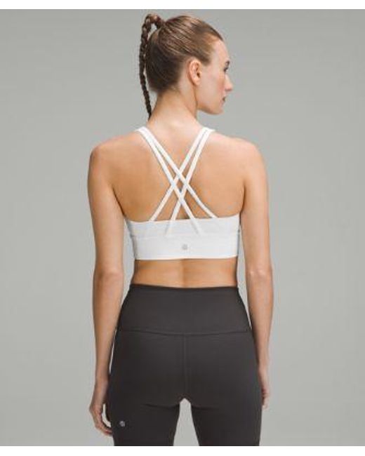 lululemon athletica Blue – Energy Longline Sports Bra Medium Support, B–D Cups – – Size 14