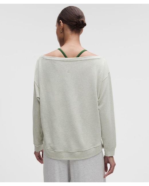 lululemon athletica Gray – Becalm Oversized Boatneck Long-Sleeve Shirt – – Size Large