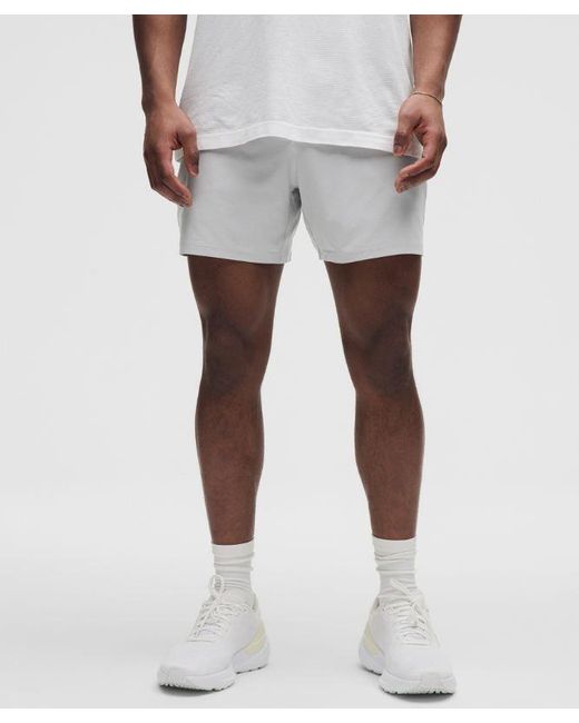 lululemon athletica White Pace Breaker Linerless Short 5" for men