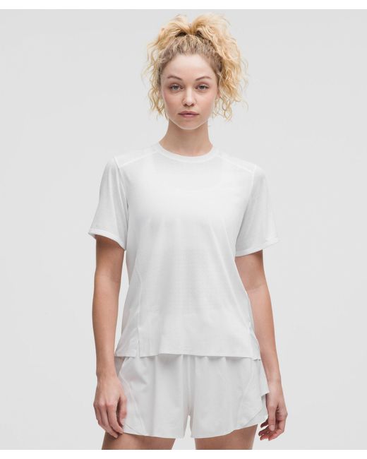 lululemon athletica White Fast And Free Short-Sleeve Shirt