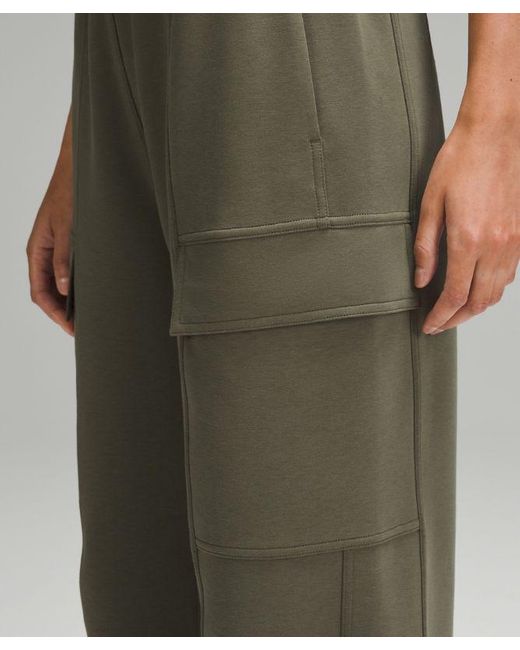 lululemon athletica Green Cotton-blend Double-knit Mid-rise Cargo Pants