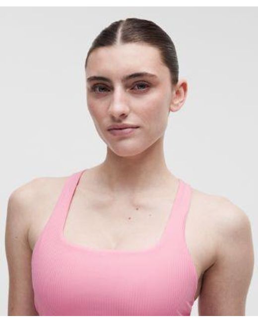 lululemon athletica Red – All-Time Hero Ribbed Sports Bra Medium Support, B/C Cup – – Size Large