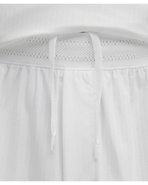 lululemon athletica White Striped Mesh Tennis Short 5" for men