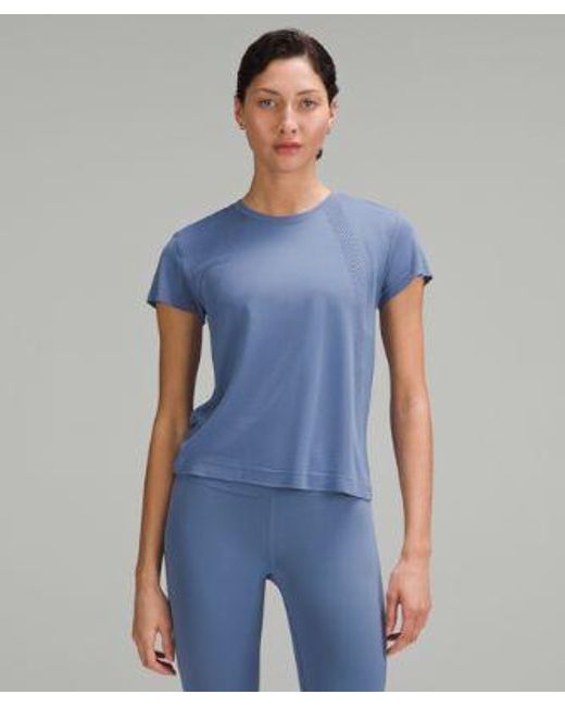 lululemon athletica Blue Train To Be Short-sleeve Shirt