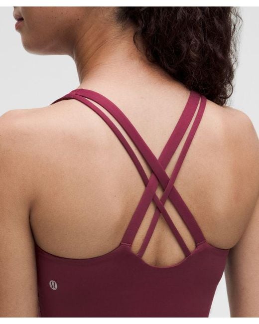 lululemon athletica Red – Energy Longline Sports Bra Medium Support, B-D Cups Evolve – Color Burgundy/ – Size Large