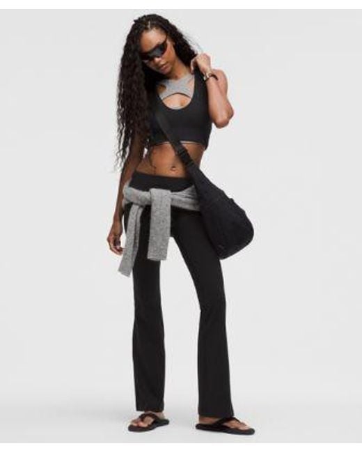lululemon athletica Black Groove Nulu Foldover-Waist Flared Pant