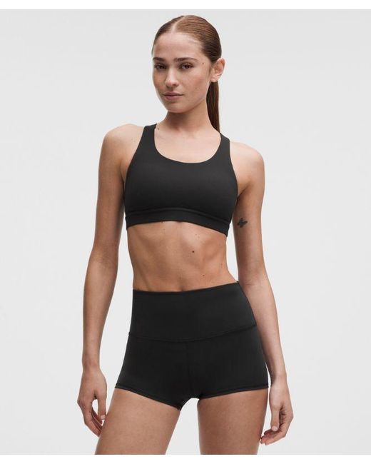 lululemon athletica Black Wunder Train Mesh-Back Bra