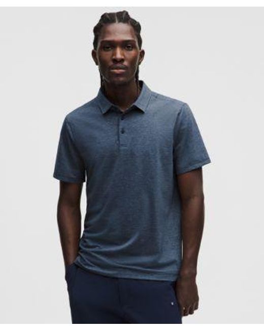 lululemon athletica Blue – Evolution Short-Sleeve Polo Shirt – – Size Large for men