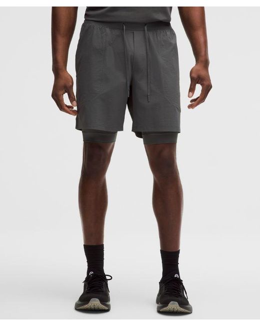 lululemon athletica Black License To Train Lined Short 7" for men