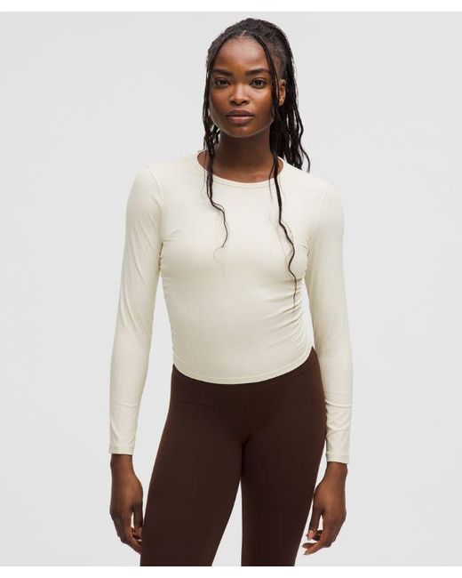 lululemon athletica Natural – All It Takes Ribbed Nulu Long-Sleeve Shirt – – Size 4