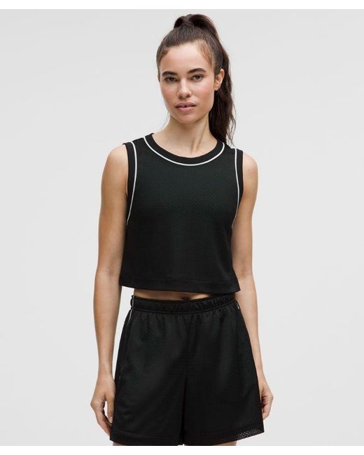 lululemon athletica Black Double-Layered Mesh Reversible Tank Top