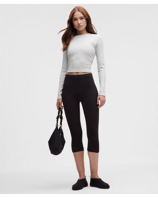 lululemon athletica White – Little Ribbed Long-Sleeve Tee – Color Light/ – Size Large