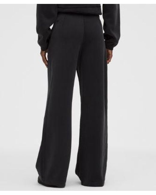 lululemon athletica Black – Brushed Softstreme Pintuck High-Rise Wide-Leg Pants Regular – – Size Large