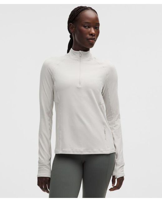 lululemon athletica White – It's Rulu Classic-Fit Half Zip Long-Sleeve Top – –