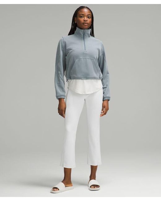 lululemon athletica White Ribbed Softstreme Zip-leg High-rise Cropped Pants 25"