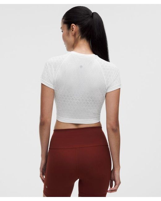 lululemon athletica White – Swiftly Tech Cropped Short-Sleeve Shirt 2.4 – – Size 4