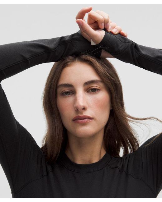 lululemon athletica Black – Merino Crewneck Base Layer – Wool-Blend – – Size Large