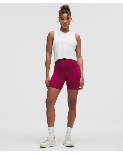 lululemon athletica Red Swiftly High-Low Cropped Tank Top