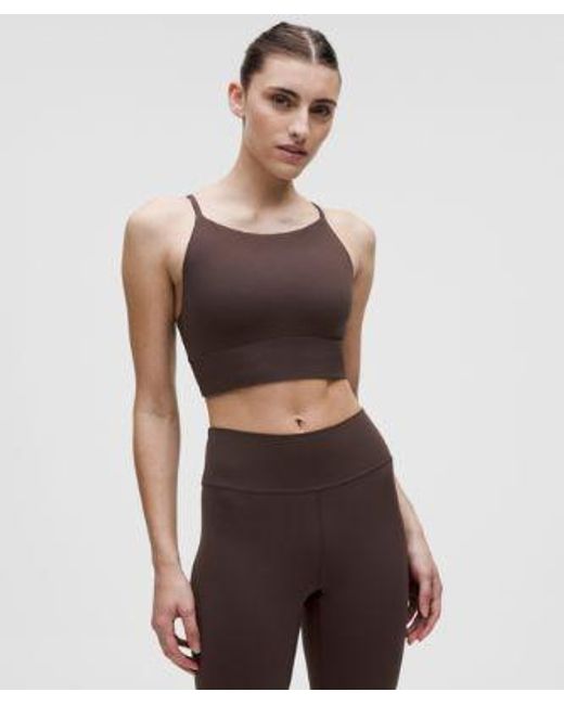 lululemon athletica Brown – Focuser High-Neck Sports Bra Light Support, A/B Cup – –