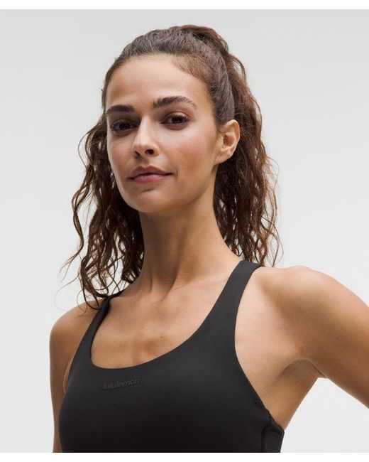 lululemon athletica Black Energy Longline Bra Medium Support B-D Cups Evolve