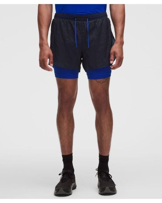 lululemon athletica Blue – Ultralight Lined Running Shorts – 4" – – Size Large for men