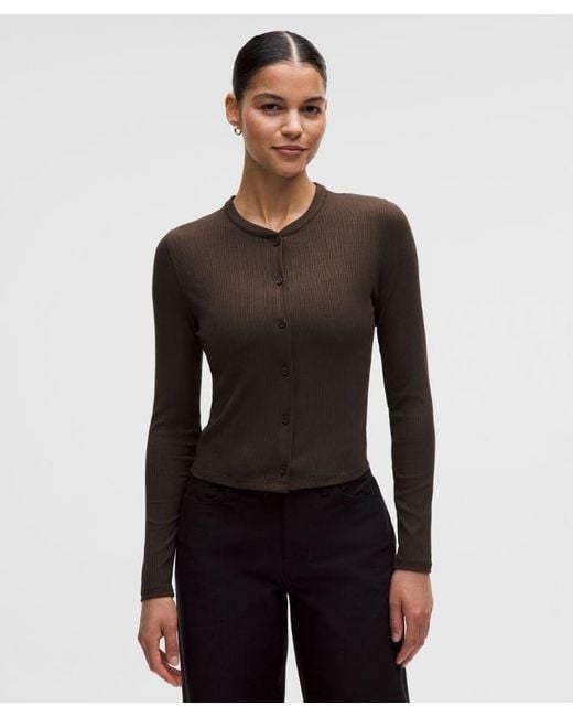 lululemon athletica Black – Hold Tight Micro-Rib Cardigan – – Size 14
