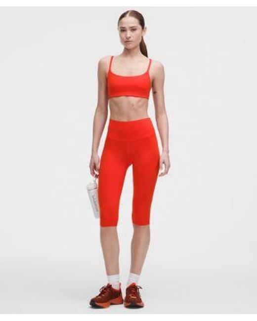 lululemon athletica Red Wunder Train Strappy Racer Bra