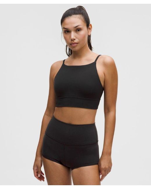 lululemon athletica Black – Focuser High-Neck Sports Bra Light Support, A/B Cup – – Size Large