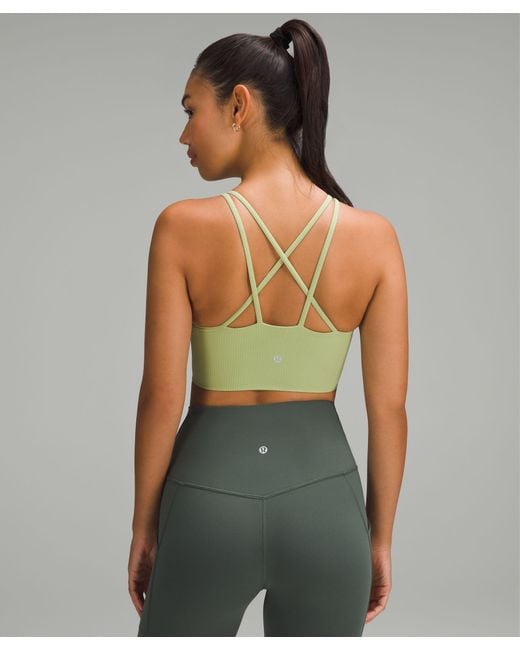 lululemon athletica Like A Cloud High-neck Longline Ribbed Bra Light  Support, B/c Cup in Green