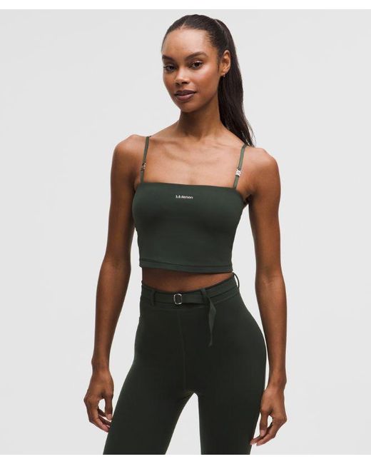 lululemon athletica Black – Everlux Cropped Cami Tank Top A/B Cup – – Size Large