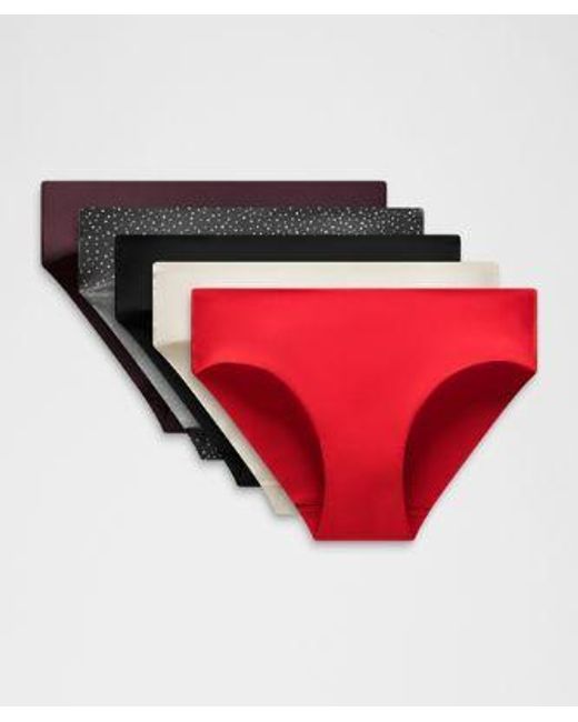 lululemon athletica Red – Invisiwear Mid-Rise Bikini Underwear 5 Pack – –
