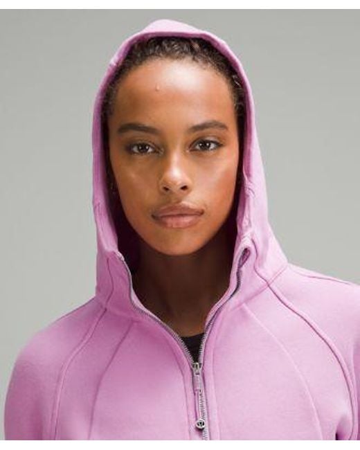 lululemon athletica Purple Scuba Full-zip Cropped Hoodie - Color Pink - Size 10