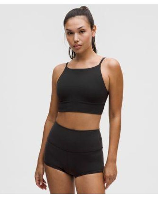 lululemon athletica Black – Focuser High-Neck Sports Bra Light Support, A/B Cup – – Size Large