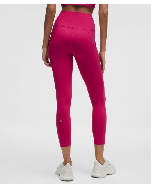 lululemon athletica Pink Wunder Train High-Rise Crop With Pockets 23"