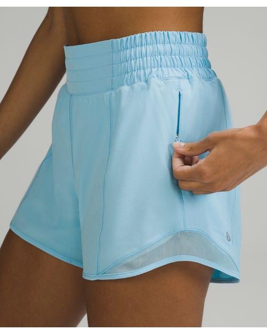 lululemon athletica Blue – Hotty Hot High-Rise Lined Shorts – 4" – /Neon –