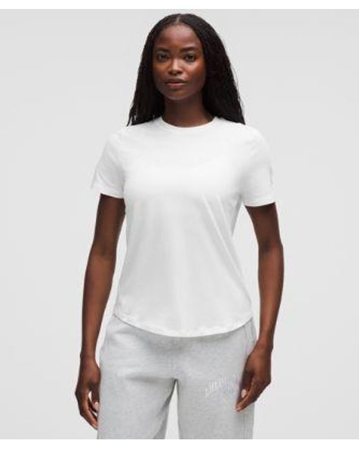 lululemon athletica White – Love Curved-Hem Crewneck T-Shirt – – Size 14