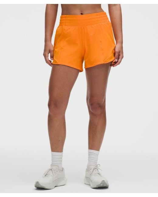 lululemon athletica Orange – Hotty Hot High-Rise Lined Shorts – 4" – – Size 4