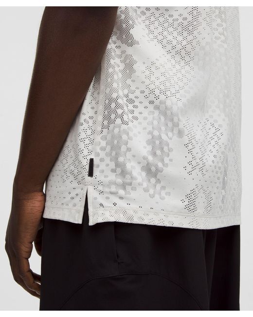lululemon athletica White – Jacquard-Mesh Short-Sleeve Shirt Slnsh Collection – – Size Medium for men