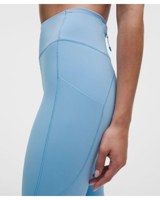 lululemon athletica Blue – Fast And Free 6-Pocket High-Rise Tight Leggings Design – 28" – – Size 14